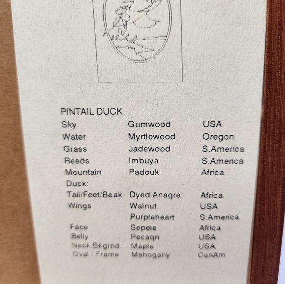 Vintage Jeff Nelson Pintail Duck Hudson River Inlay Art - Picture 10 of 11